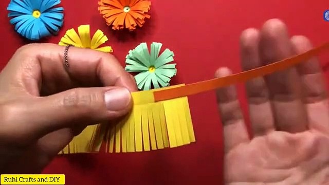 Origami flowers decoration crafts | decor crafts | marriage flower decors | origami flowers | wall hanging crafts flower Decoration