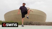 Football fan challenges himself to keepie uppies at all eight World Cup stadiums