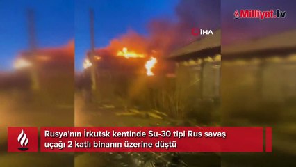 Rusya'da savaş uçağı yerleşim yerine düştü