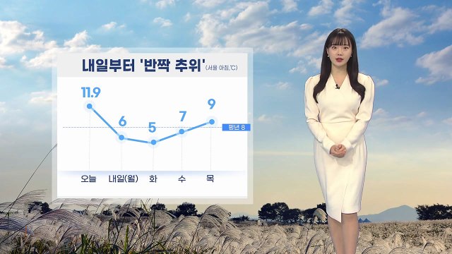 [날씨] 내일부터 반짝 추위...낮에도 쌀쌀 / YTN