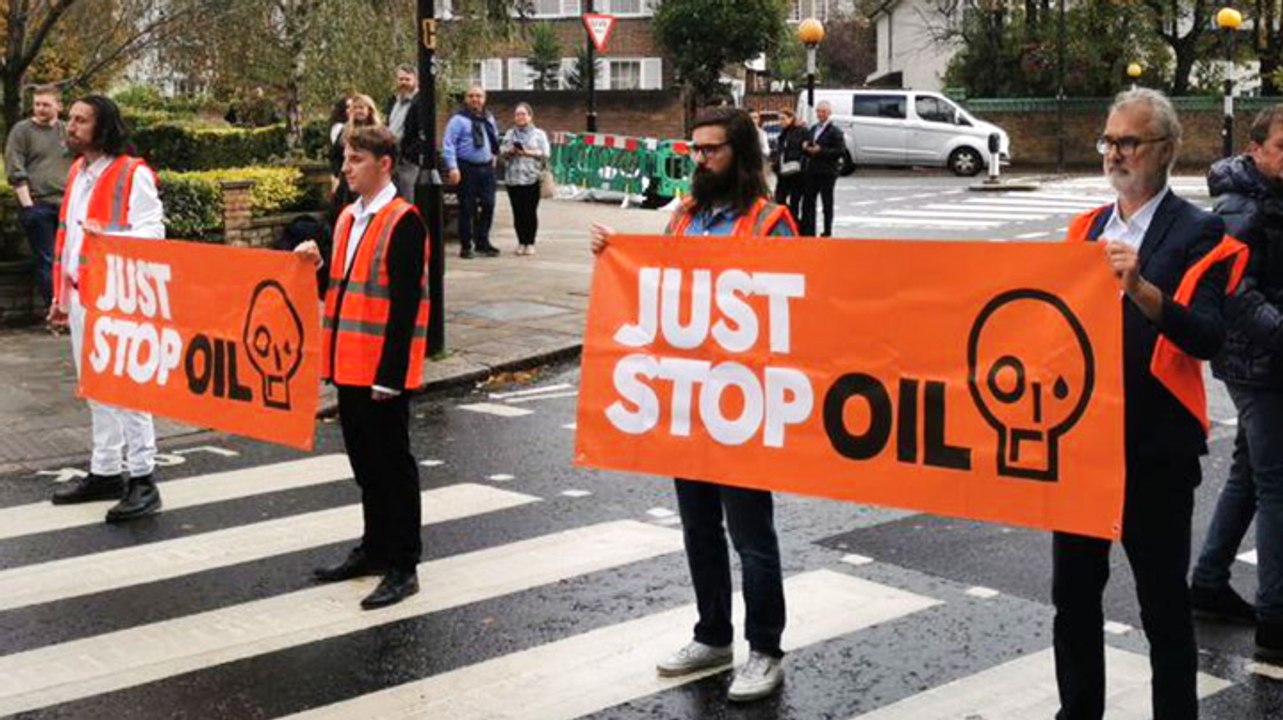 Just Stop Oil protestors block iconic Abbey Road crossing on 23rd day of disruption