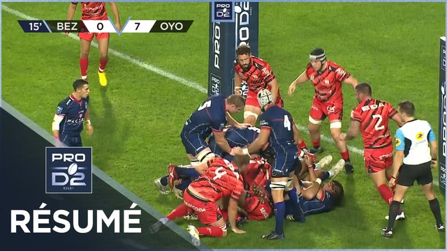 PRO D2 - Résumé AS Béziers Hérault-Oyonnax Rugby: 22-28 - J08 - Saison 2022/2023