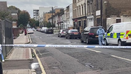 Download Video: London road cordoned off after stabbings leave one dead and one injured