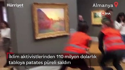 İklim aktivistlerinden 110 milyon dolarlık tabloya patates püreli saldırı