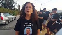 La madre de Ángel manda un mensaje en el lugar donde ocurrió el atropello.