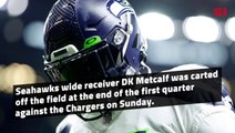 DK Metcalf Carted Off Field, Ruled Out With Knee Injury