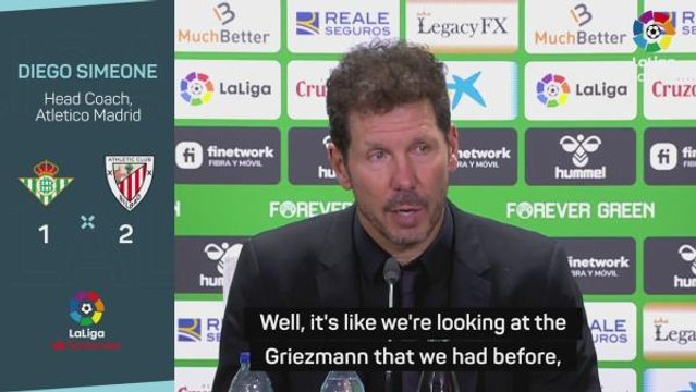 Simeone hails 'leader' Griezmann after brace at Real Betis