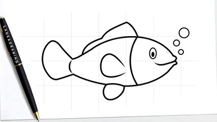 learn to draw fish easily and bubbles