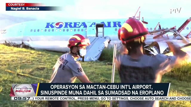 Operasyon sa Mactan-Cebu Airport, sinuspinde muna dahil sa sumadsad na eroplano