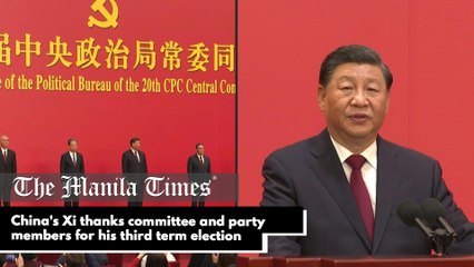 China's Xi thanks committee and party members for his third term election