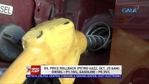 Oil price rollback (Petro Gazz), Oct. 25 6am), Diesel - P1.10/L, Gasoline - P0.35/L | 24 Oras News Alert