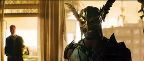 Hawkman Challenges Black Adam in New Clip from DC's Superhero Movie