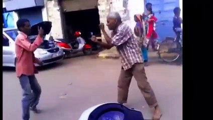 Drunk Men fighting in there own parallel world