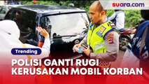 Viral Polisi Ganti Rugi Kerusakan Mobil Wanita yang Ditabrak Pengendara Motor, Banjir Pujian Warganet