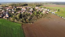 Le village de Bihucourt filmé par un drone au lendemain du passage de la tornade