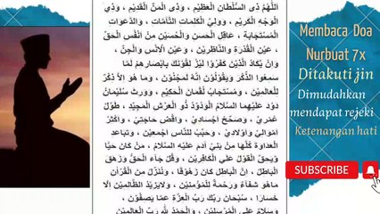 Doa Nurbuat 7x bisa mengusir jin dan dikabulkan segala hajat