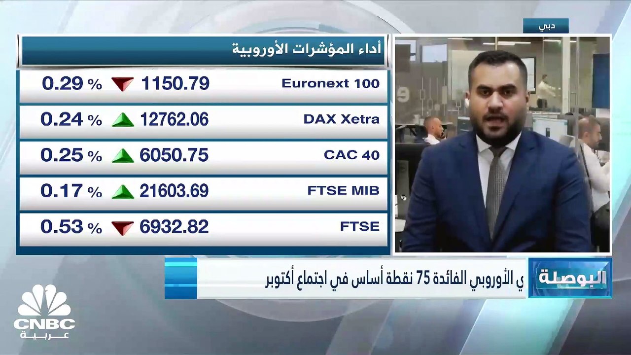 توقعات رفع المركزي الأوروبي الفائدة 75 نقطة أساس في اجتماع أكتوبر
