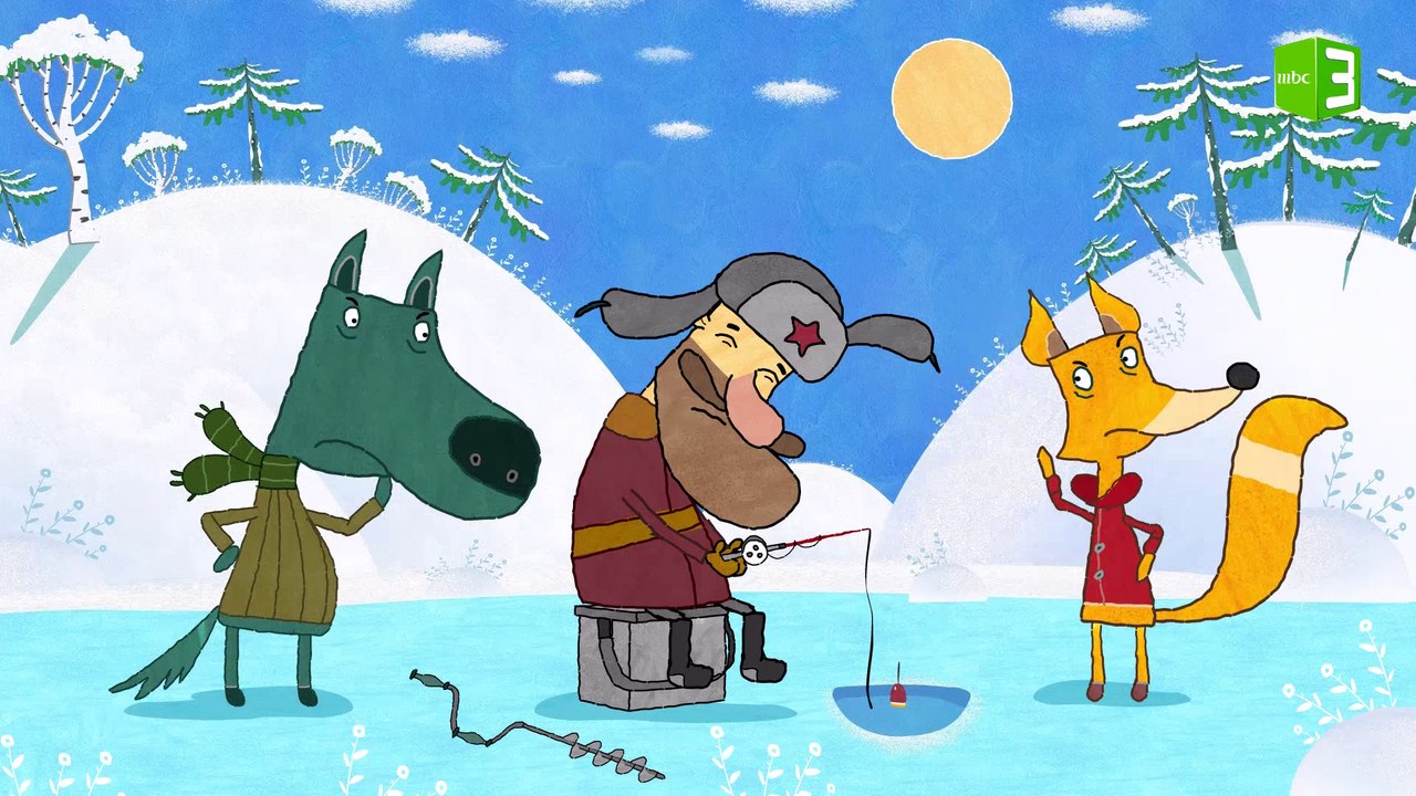 الثعلب والذئب في إنتظار صيد السمك ولكن.. 