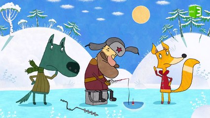 الثعلب والذئب في إنتظار صيد السمك ولكن.. 