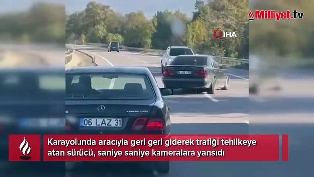 Karayolu’nda geri geri gitti, cezadan kaçamadı