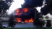 Petrol firmasında korkutan yangın! Patlama sesleri yükseldi