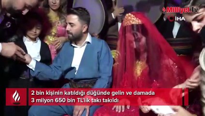 Download Video: Gelin ve damada dudak uçuklatan takı! 2 bin kişi sıraya girdi