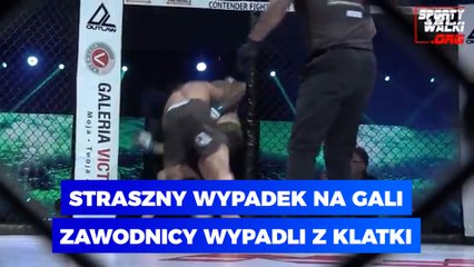 Straszny wypadek na gali MMA, zawodnicy wypadli z klatki!
