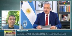 Corte Suprema de Justicia de Argentina desestima presupuesto gubernamental del 2023