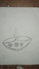 Diwali Diya drawing