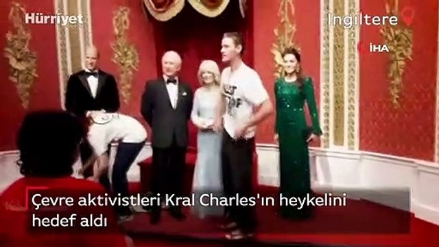 Çevre aktivistleri İngiltere'de Kral Charles'ın heykelini hedef aldı