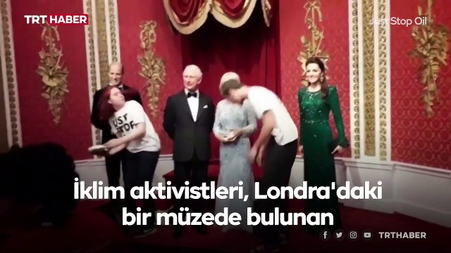İklim aktivistleri Kral Charles’ın balmumu heykeline pasta fırlattı
