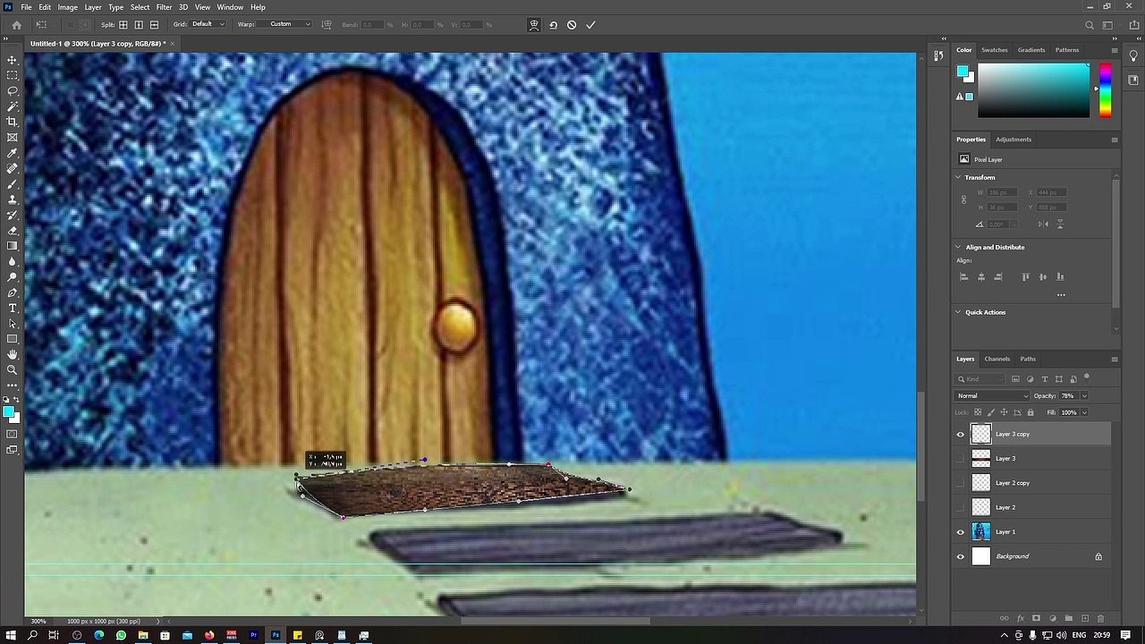 speed art rumah squidward - tutorial photoshop
