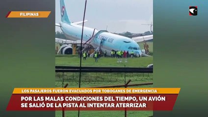 Por las malas condiciones del tiempo, un avión se salió de la pista al intentar aterrizar