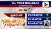Oil price rollback, epektibo ngayong araw