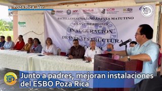 Junto a padres, mejoran instalaciones del ESBO Poza Rica