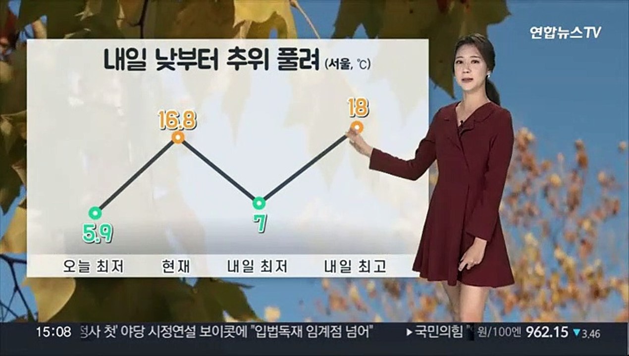 [날씨] 내일 출근길 추위 계속…낮부터 평년 기온 회복