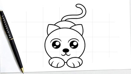 learn to draw a cat from the front cute and simple