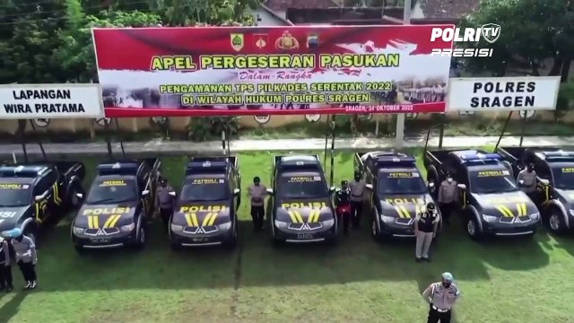 Apel Penggelaran Pasukan Pengamanan Pilkades Diselenggarakan Di Lapangan Wira Pratama Polres Sragen