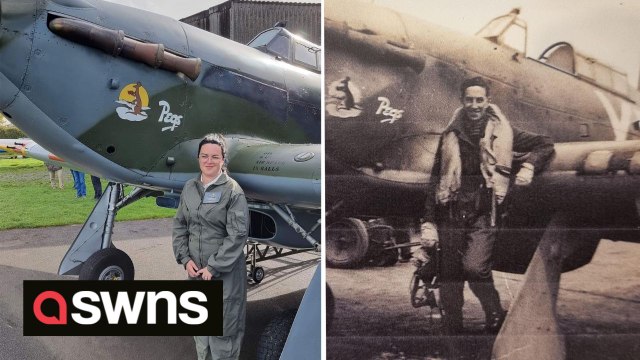 Aussie woman flies in her late grandfather's restored WW2 plane after she traced it on the other side of the world