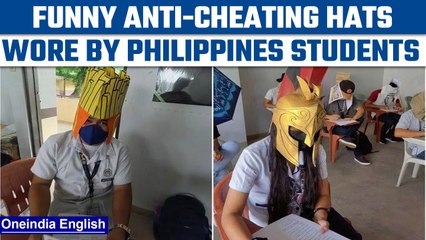 Download Video: Philippines students wear funny ‘anti-cheating’ hats, pics went viral | Oneindia News *News