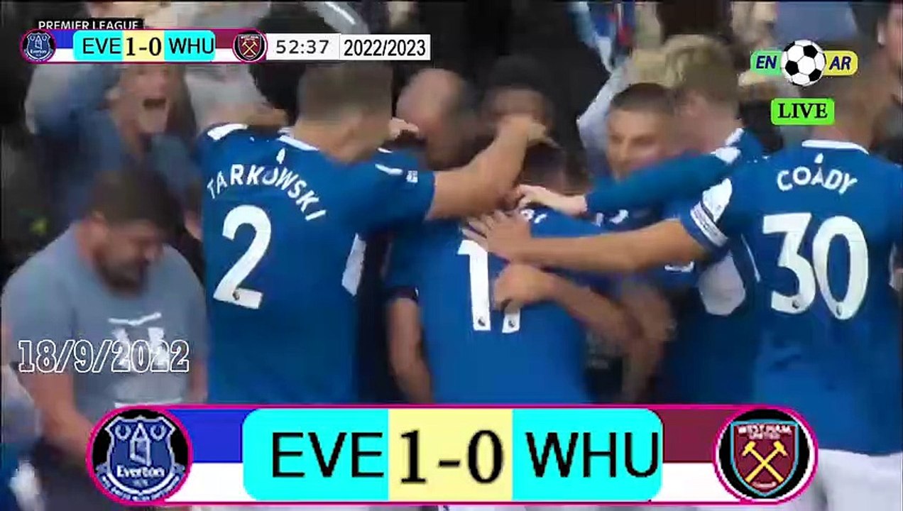 Everton 1-0 West Ham وست هام 0- 1إيفرتون  / English Premier League 2022 / 2023  الدوري الإنجليزي الممتاز