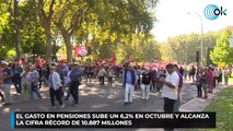 El gasto en pensiones sube un 6,2% en octubre y alcanza la cifra récord de 10.887 millones