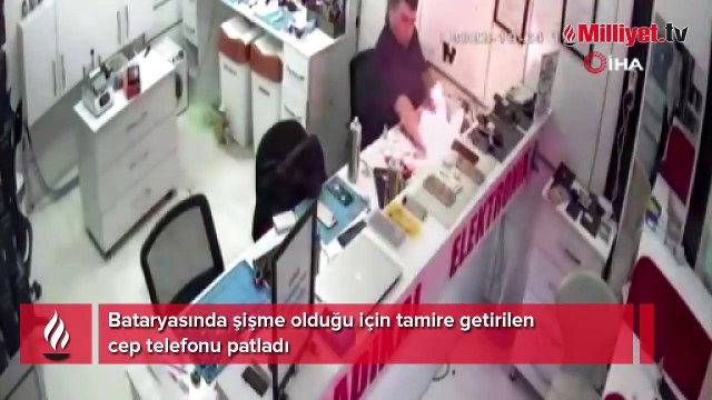 Tamir için getirilen telefon böyle patladı