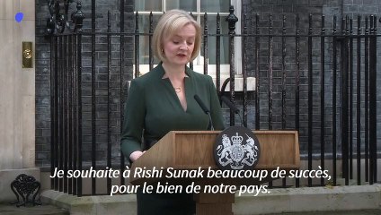 Liz Truss souhaite "beaucoup de succès" à son successeur Rishi Sunak