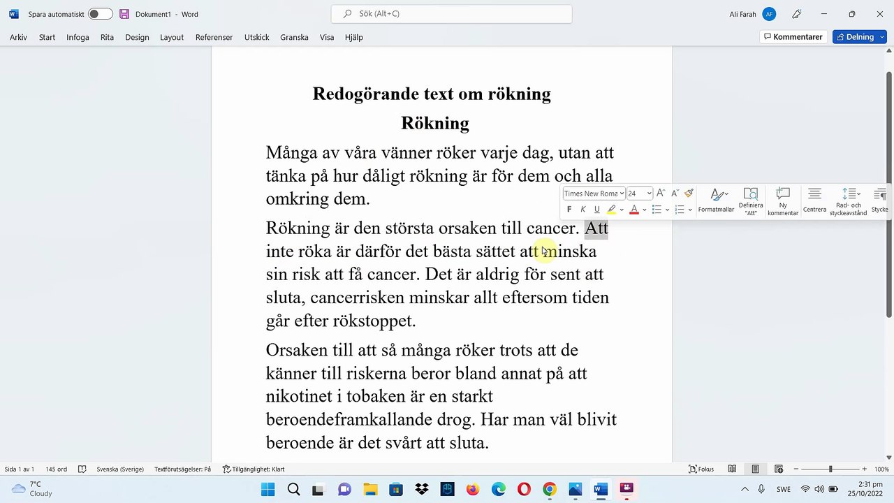 redogörande text sfi d - موضوع سويدي نص توضيحي عن التدخين
