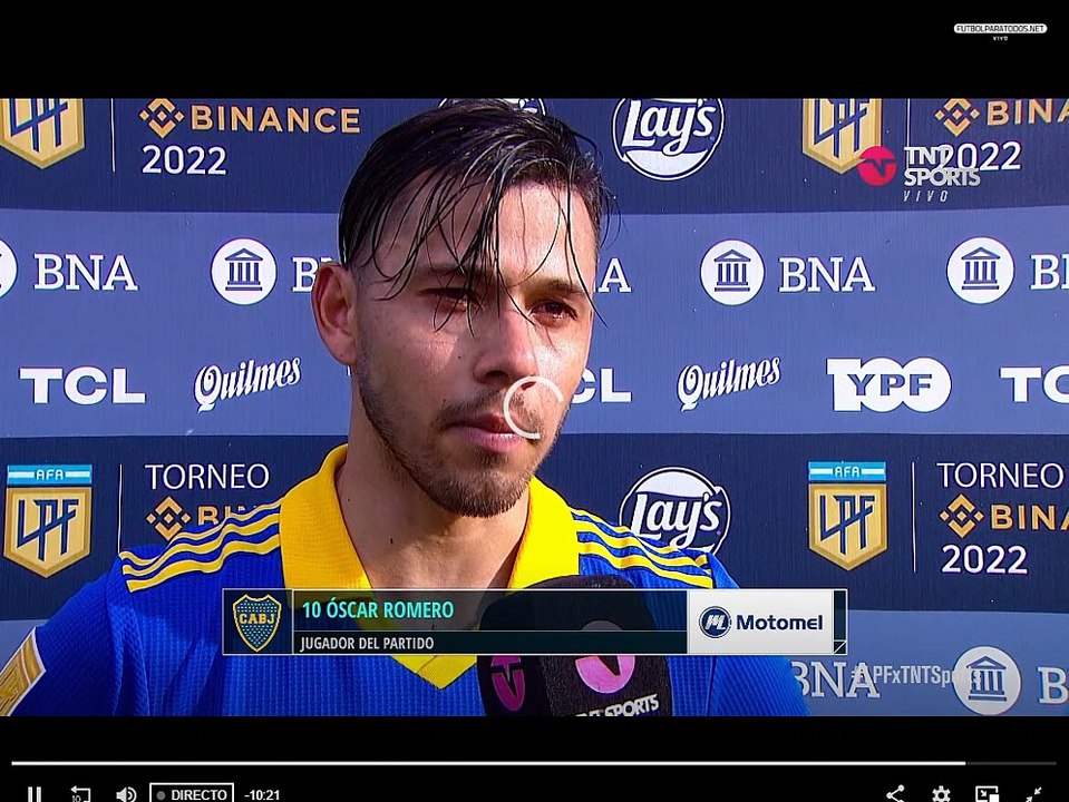 Cuando le ganamos a gimnasia la plata 2 a 1 el jugador del partido 10 Oscar romero