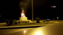 İran'da Kasım Süleymani heykeli ateşe verildi