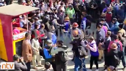 Mineros toman la estación morada del teleférico
