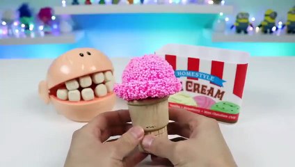 Feeding Mr Play Doh Head Play Foam Ice Cream and Visiting the Dentist