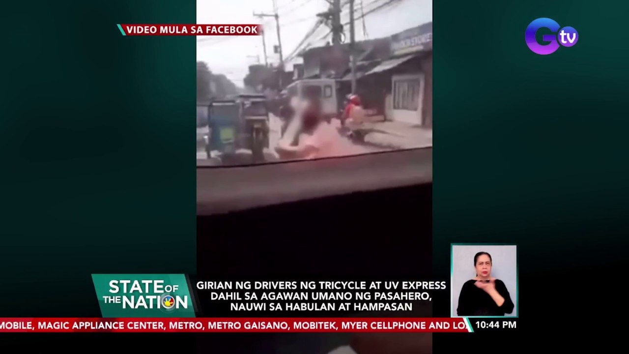 Girian ng drivers ng tricycle at UV express dahil sa agawan umano ng pasahero, nauwi sa habulan at hampasan | SONA